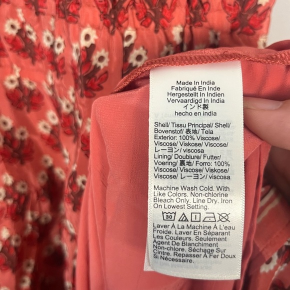 J Crew Ruffle Slip Floral Viscose Chiffon Midi Dress US Women's size large - Picture 4 of 6